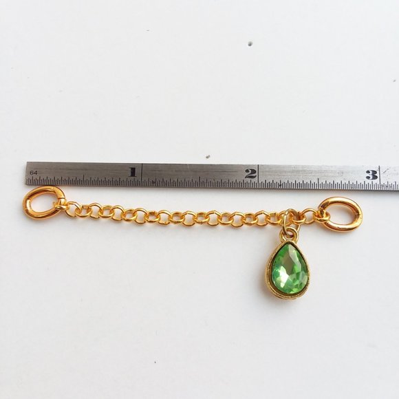 Green rhinestone shoe charm Roller Skate shoelace accessory chain - Picture 4 of 7